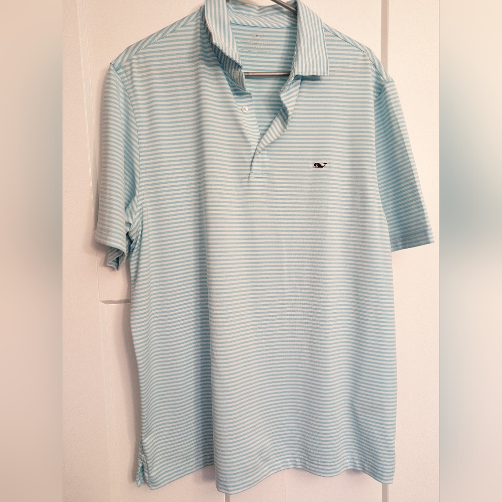 Vineyard Vines Mens Stripe Size L Sankaty Polo